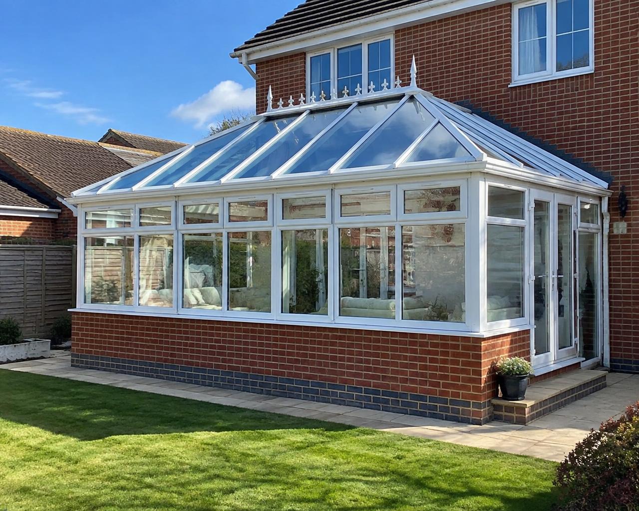 Clean conservatory glass roof and windows at a Northampton property